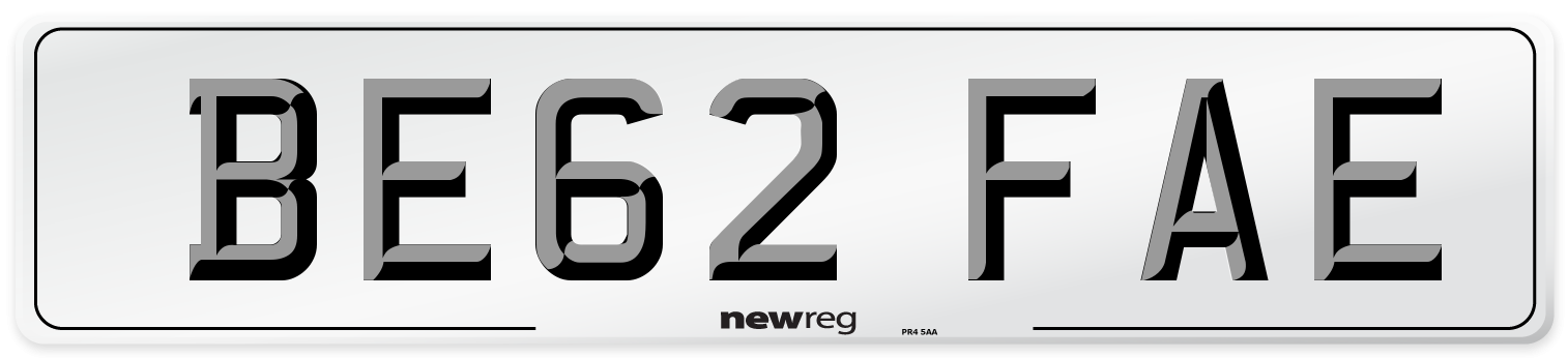 BE62 FAE Number Plate from New Reg
